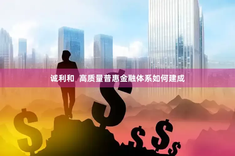 诚利和  高质量普惠金融体系如何建成
