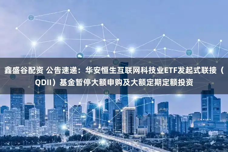 鑫盛谷配资 公告速递：华安恒生互联网科技业ETF发起式联接（QDII）基金暂停大额申购及大额定期定额投资